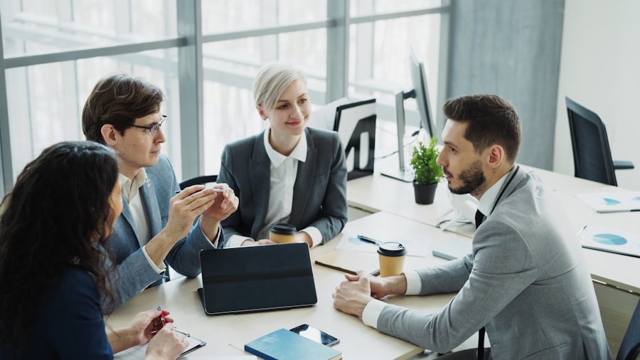 Réunion de travail dans les bureaux européens